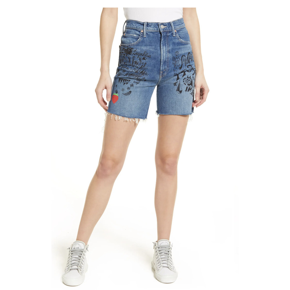 Mother Smokin' Short High Waist Frayed Hem Shorts